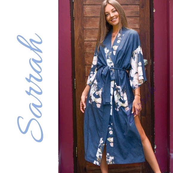 New Gorgeous Bohemian Floral Print Kimono Duster - Picture 6 of 16